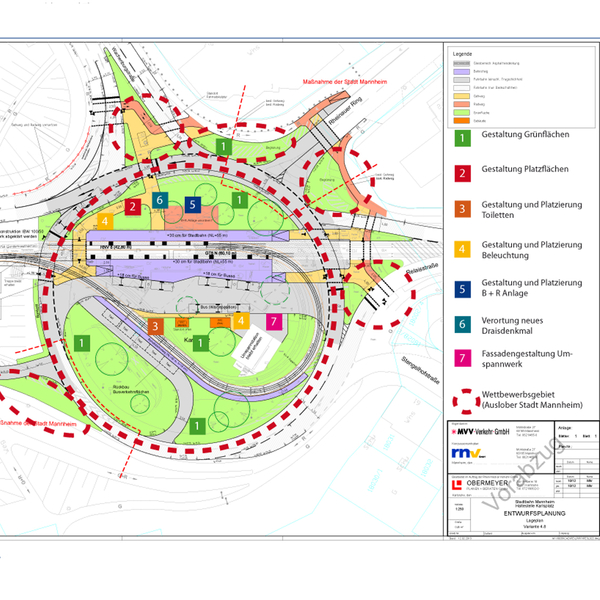 Karlsplatz in MannheimRheinau Betreuung Mehrfachbeauftragung für die