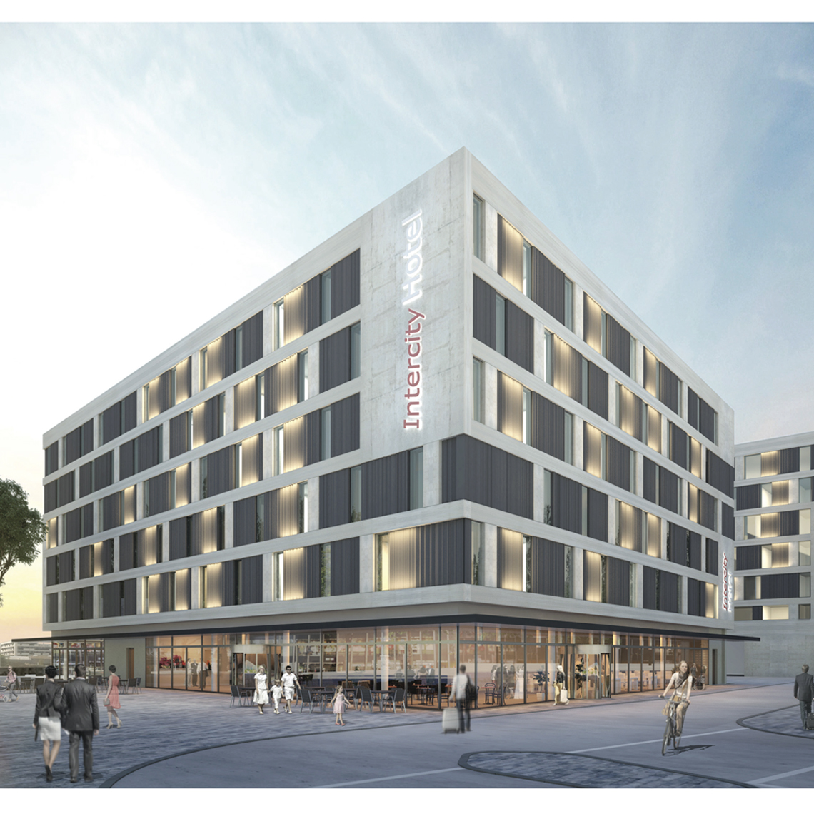 Abbildung: Realisierung Hotel und Beherbergungsstätte am HBF Heidelberg inkl. Ideenteil der Stadt Heidelberg für den „Stadtbalkon“ mit Fahrradparkhaus – Wettbewerbsbetreuung